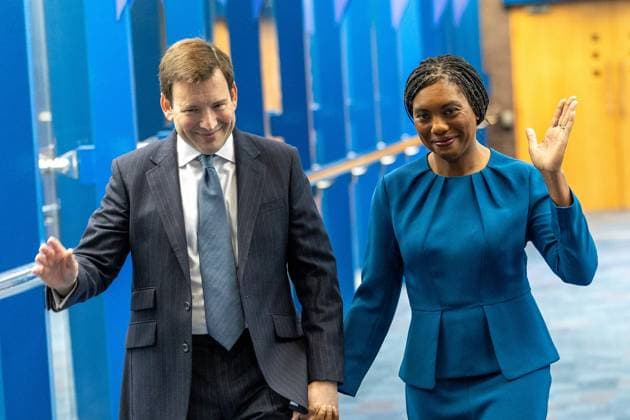 Conservative Party Conference, Day 4, The ICC Birmingham, UK - 07 Oct 2026 Conservative party leader Kemi Badenoch and her husband Hamish Badenoch (left), arrive ahead of her keynote speech on the final day of the Conservative Party Conference at the International Convention Centre in Birmingham The Conservative Party leader, Kemi Badenoch s gives her keynote speech at the International Convention Centre on the final day (day four) of the Conservative Party Conference at the International Convention Centre in Birmingham. The Conservative Party opened its annual conference under the slogan Stronger economy, stronger country Birmingham United Kingdom Copyright: xPhilxLewisx xSOPAxImagesx Phil-Lewis-1456671