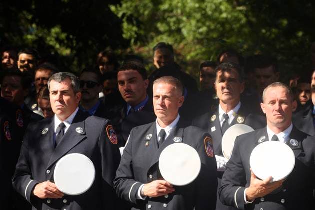 Mayor Zohran Mamdani and Fire Commissioner Lilian Bonsignorie FDNY leadership, and active and retired firefighters attend Riverside Drive rally for firefighters. Mayor Zohran Mamdani and Fire Commissioner Lilian Bonsignorie FDNY leadership, and active and retired firefighters attend Riverside Drive rally for firefighters. 07 Oct 2026 Pictured: Mayor Zohran Mamdani and Fire Commissioner Lilian Bonsignorie FDNY leadership, and active and retired firefighters attend Riverside Drive rally for firefighters.  Copyright: xThexMegaxAgencyxSteveSands NewYorkNewswire MEGAx