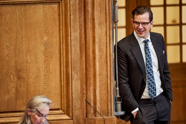 Opening debate in the Danish Parliament Chairman of the Liberal Alliance Alex Vanopslagh during the opening debate in the Parliament Hall at Christiansborg on Thursday, October 8, 2026. (Photo: Thomas Traasdahl Ritzau Scanpix) , Copenhagen Denmark Copyright: RitzauxScanpix ThomasxTraasdahlx spdk20261008-093954-L