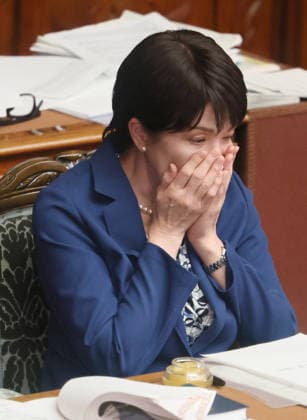 October 8, 2026, Tokyo, Japan - Japanese Prime Minister Sanae Takaichi listens to a question at Lower House s plenary session at the National Diet in Tokyo on Monday, October 8, 2026. (photo by Yoshio Tsunoda AFLO)  aflo_354274212