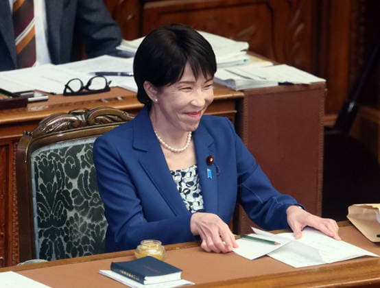 October 8, 2026, Tokyo, Japan - Japanese Prime Minister Sanae Takaichi smiles upon her arrival at Lower House s plenary session at the National Diet in Tokyo on Monday, October 8, 2026. (photo by Yoshio Tsunoda AFLO)  aflo_354274213