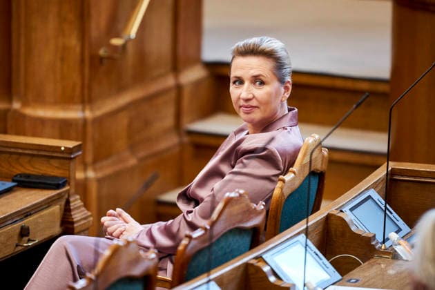 Opening debate in the Danish Parliament Prime Minister Mette Frederiksen, The Social Democratic Party during the opening debate of the Danish Parliament in the Parliament Hall at Christiansborg on Thursday, October 8, 2026. , Copenhagen Denmark Copyright: RitzauxScanpix ThomasxTraasdahlx spdk20261008-113012-L