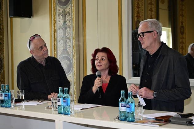 Stefan Hippler, Viola Klein und Joachim Klement beim Pressegespräch und Präsentation des 16. HOPE-Award zur 18. HOPE-Gala Dresden im Schauspielhaus Dresden. Dresden, 08.10.2026 Copyright: xMatthiasxWehnertx
