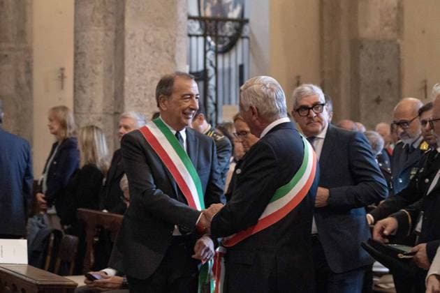 IPA89429904 - Milan, October 8, 26, Basilica of Sant™Ambrogio, Eucharistic celebration marking the 25th anniversary of the Linate plane crash Pictured: Milan Mayor Giuseppe Sala  Copyright: xGiuliaxSciaccax xGiuliaxSciaccax IPA89429904