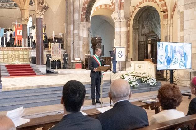 IPA89429965 - Milan, October 8, 26, Basilica of Sant™Ambrogio, Eucharistic celebration marking the 25th anniversary of the Linate plane crash Pictured: Milan Mayor Giuseppe Sala  Copyright: xGiuliaxSciaccax xGiuliaxSciaccax IPA89429965