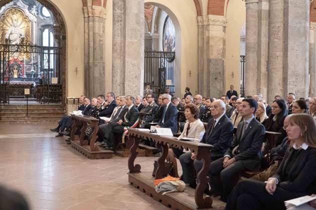 IPA89429932 - Milan, October 8, 1926, Basilica of Saint Ambrose, Eucharistic celebration marking the 25th anniversary of the Linate plane crash  Copyright: xGiuliaxSciaccax xGiuliaxSciaccax IPA89429932