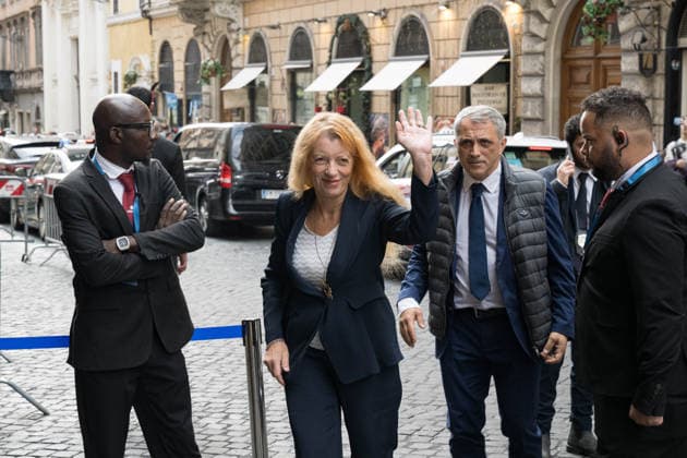 IPA89429558 - Michela Vittoria Brambilla arriving at the Teatro Sistina for the celebrations marking the 150th anniversary of the *Corriere della Sera*, in Rome, Italy, on October 8, 2026. Flavio Brancaleone Fotogramma  Copyright: xFLAVIO_BRANCALONEx xx IPA89429558