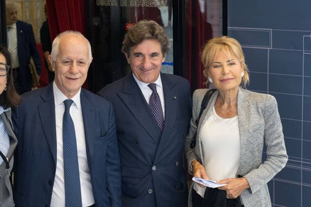 IPA89429535 - Luciano Fontana, Urbano Cairo, and Lilli Gruber arriving at the Teatro Sistina for the celebrations marking the 150th anniversary of the *Corriere della Sera* in Rome, Italy, on October 8, 2026. Flavio Brancaleone Fotogramma  Copyright: xFLAVIO_BRANCALONEx xx IPA89429535