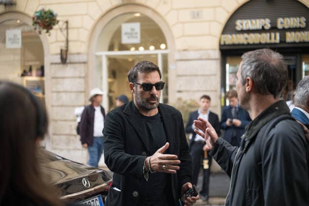 IPA89429583 - Actor Edoardo Leo arriving at the Teatro Sistina for the celebrations marking the 150th anniversary of the Corriere della Sera, in Rome, Italy, on October 8, 2026. Flavio Brancaleone Fotogramma  Copyright: xFLAVIO_BRANCALONEx xx IPA89429583