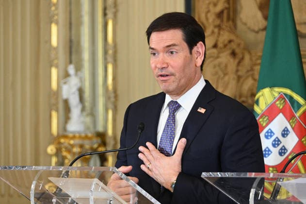 October 8, 2026, Lisbon, Lisbon, Portugal: U.S. Secretary of State MARCO RUBIO speaks and gestures at a lectern during a joint press conference with Portuguese Minister of State and Foreign Affairs PAULO RANGEL at Palacio das Necessidades in Lisbon, Portugal, on October 8, 2026. The media appearance follows their bilateral meeting during RUBIO s visit to Portugal. Lisbon Portugal  - ZUMAr238 20261008_zip_r238_021 Copyright: xRicardoxRochax