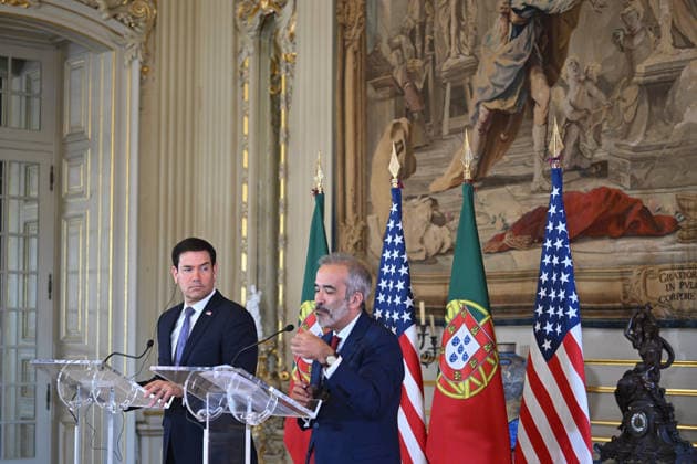 Marco Rubio - Paulo Rangel joint press conference in Lisbon LISBON, PORTUGAL - 08 OCTOBER: US Secretary of State Marco Rubio and Portugal s Foreign Minister Paulo Rangel give a joint press conference at the Necessidades Palace, the Portuguese foreign ministry, in Lisbon on October 8, 2026. Zed Jameson Anadolu Lisbon Portugal. Editorial use only. Please get in touch for any other usage.  Copyright: x2026xAnadoluxZedxJamesonx