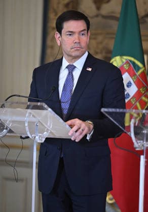 Marco Rubio - Paulo Rangel joint press conference in Lisbon LISBON, PORTUGAL - OCTOBER 8: US Secretary of State Marco Rubio and Portugal s Foreign Minister Paulo Rangel (not seen) give a joint press conference at the Necessidades Palace, the Portuguese foreign ministry, in Lisbon on October 8, 2026. Zed Jameson Anadolu Lisbon Portugal. Editorial use only. Please get in touch for any other usage.  Copyright: x2026xAnadoluxZedxJamesonx