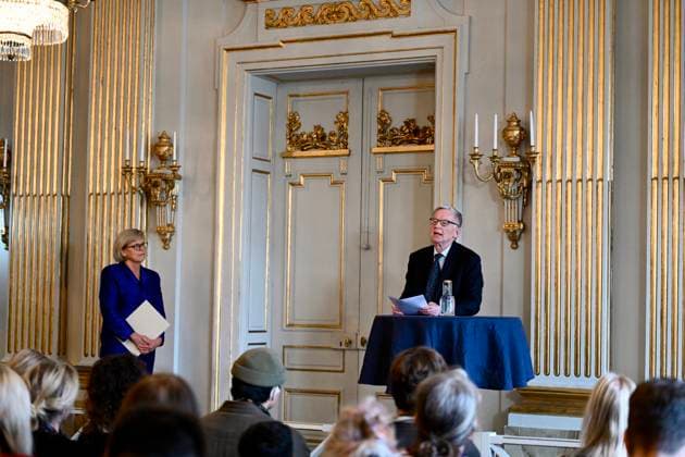 (261008) -- STOCKHOLM, Oct. 8, 2026 -- The 2026 Nobel Prize in Literature is announced in Stockholm, Sweden, Oct. 8, 2026. Canadian writer Anne Carson has been awarded the 2026 Nobel Prize in Literature, becoming the second Canadian author ever to receive the honor, the Swedish Academy announced on Thursday. ) SWEDEN-STOCKHOLM-NOBEL PRIZE IN LITERATURE-WINNER LyuxYou 