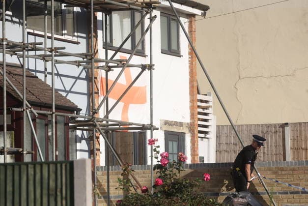 October 8, 2026, Borough Green, Kent, UK: Borough Green, UK. Emergency services at the scene in Borough Green, Kent, where three people have been injured in a stabbing. A police manhunt for the attacker is currently under way. Borough Green UK  - ZUMAl94_ 20261008_zaf_l94_003 Copyright: xMarcinxNowakx