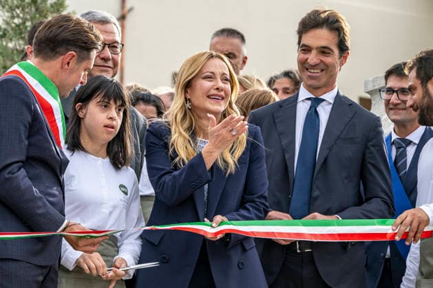 IPA89434797 - ASCOLI PICENO, ITALY OCTOBER 8, 2026: Prime Minister Giorgia Meloni attends the presentation and inauguration ceremony for the Palazzo Saladini Pilastri complex and its monumental park in Ascoli Piceno. The restoration project is part of the PINQuA program for urban regeneration and the enhancement of the city™s historical heritage. (Photo: Andrea Vagnoni IPA Agency)  Copyright: xAndreaxVagnonix xx IPA89434797