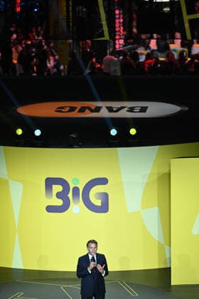 President Macron at Bpifrance Inno Generation - Paris France s President Emmanuel Macron delivers a speech on stage during the Bpifrance Inno Generation (BIG) event, one of Europe’s largest gatherings dedicated to entrepreneurs, in Paris, France on October 8, 2026. Photo by Jeanne Accorsini Pool ABACAPRESS.COM Paris France  Copyright: xAccorsinixJeanne Pool ABACAx