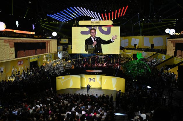 President Macron at Bpifrance Inno Generation - Paris France s President Emmanuel Macron delivers a speech on stage during the Bpifrance Inno Generation (BIG) event, one of Europe’s largest gatherings dedicated to entrepreneurs, in Paris, France on October 8, 2026. Photo by Jeanne Accorsini Pool ABACAPRESS.COM Paris France  Copyright: xAccorsinixJeanne Pool ABACAx
