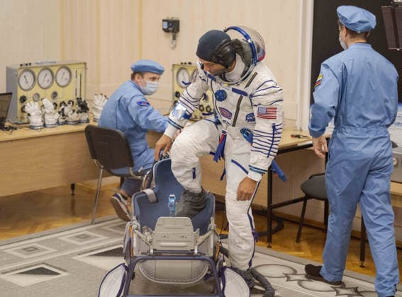 October 8, 2026, Baikonur, Kazakhstan: Baikonur, Kazakhstan. 14 July, 2026. NASA astronaut Anil Menon has his Sokol suit pressure checked at the Baikonur Cosmodrome before the Expedition 75 launch, July 14, 2026 in Baikonur, Kazakhstan. He launched to the International Space Station later that day. Baikonur Kazakhstan - ZUMAp138 20261008_zaa_p138_052 Copyright: xBillxIngalls Nasax