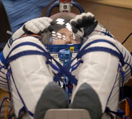 October 8, 2026, Baikonur, Kazakhstan: Baikonur, Kazakhstan. 14 July, 2026. Roscosmos cosmonaut Pyotr Dubrov has his Sokol suit pressure checked at the Baikonur Cosmodrome before the Expedition 75 launch, July 14, 2026 in Baikonur, Kazakhstan. He launched to the International Space Station later that day. Baikonur Kazakhstan - ZUMAp138 20261008_zaa_p138_049 Copyright: xBillxIngalls Nasax