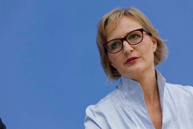 Grüne stellen Plan für Deutschland vor 2026-10-08 Deutschland, Berlin Bundespressekonferenz zur Vorstellung des Leitantrages Unser Plan für Deutschland der Grünen-Bundestagsfraktion. Im BildFranziska Brantner, Bundesvorsitzende Bündnis 90 Die Grünen.