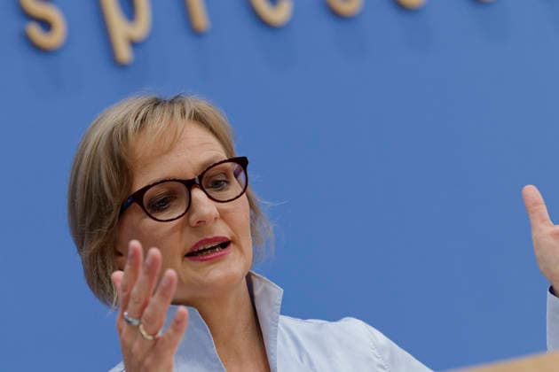 Grüne stellen Plan für Deutschland vor 2026-10-08 Deutschland, Berlin Bundespressekonferenz zur Vorstellung des Leitantrages Unser Plan für Deutschland der Grünen-Bundestagsfraktion. Im BildFranziska Brantner, Bundesvorsitzende Bündnis 90 Die Grünen.