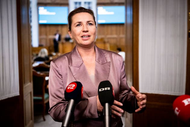 Denmark Opening Debate Denmarks Prime Minister Mette Frederiksen answers questions after the opening debate of the Danish Parliament, Folketinget, at Christiansborg Castle in Copenhagen, Thursday, October 8, 2026. (Photo: Nils Meilvang Scanpix 2026) , Copenhagen Denmark Copyright: NILSxMEILVANG NilsxMeilvangx spdk20261008-192609-L