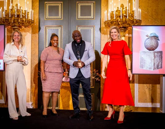 08-10-2026 Palace Queen Maxima presented the 2026 Appeltjes van Oranje awards at palace Noordeinde in The Hague. Winner Mega D youth foundation Â  Copyright: xPPEx