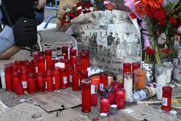 October 8, 2026, Madrid, Spain: MADRID, SPAIN Ã¢â‚¬ OCTOBER 8, 2026: A shrine is displayed at Puerta del Sol in Madrid dedicated to Maricarmen Abascal, who died in hospital on October 7, 2026, two weeks after being evicted from her home. The shrine was placed at the central Madrid square following her death. AbascalÃ¢â‚¬â ¢s death has drawn attention to her housing situation and the circumstances surrounding her eviction. Puerta del Sol is one of MadridÃ¢â‚¬â ¢s main public squares and a prominent location for public gatherings and memorials. Madrid Spain  - ZUMAq101 20261008_zna_q101_066 Copyright: xTomasxCallex