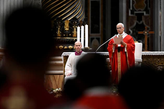 ITALY - POPE - VATICAN-2026 10 8 Italy, Rome, Vatican, 2026 10 8 Pope Leo XIV officiates the holy mass for the inauguration of the academic year of the pontifical universities at the St. Peter s Basilica in the Vatican. EDITORIAL USE ONLY - NO BOOKS Copyright: xVATICANxMEDIA xCatholicxPressxPhotox