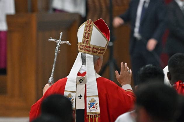 ROME - VATICAN - POPE - 2026 10 8 Italy, Rome, Vatican, 2026 10 8 Pope Leo XIV celebrates Holy Mass for the academic year at the Pontifical Universities in St Peter s Basilica in the Vatican . EDITORIAL USE ONLY - NO BOOKS Copyright: xx