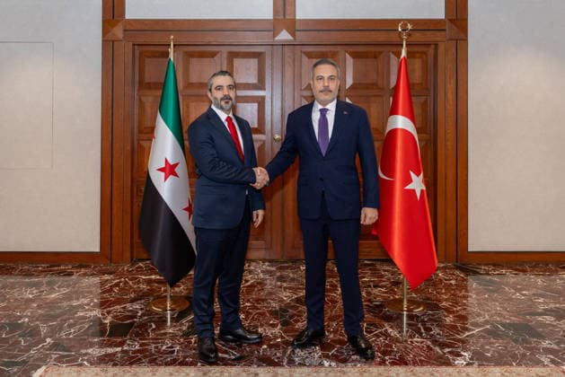 Turkish Foreign Minister Hakan Fidan ANKARA, TURKIYE - OCTOBER 08 : Turkish Foreign Minister Hakan Fidan meets with Syrian Foreign Minister Asaad Hassan al-Shibani in Ankara, Turkiye on October 08, 2026. Mustafa Hatipoglu Anadolu Ankara Turkey. Editorial use only. Please get in touch for any other usage.  Copyright: x2026xAnadoluxMustafaxHatipoglux