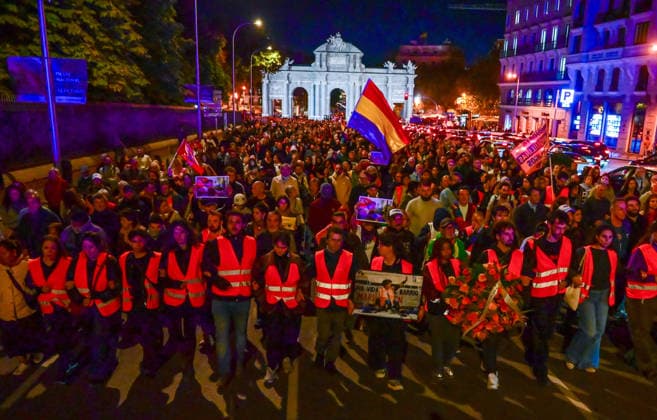 October 8, 2026, Madrid, Madrid, SPAIN: March in memory of Maricarmen, who died after being evicted from her home and became a symbol of the struggle for housing rights and against real-estate speculation. Madrid SPAIN  - ZUMAz108 20261008_znp_z108_011 Copyright: xRichardxZubelzux
