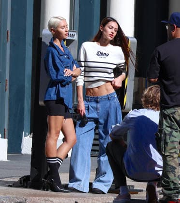Amelia Halmin and Iris Law during DKNY Photoshoot in New York Top models Amelia Halmin and Iris Law are doing a photoshoot for DKNY in New York, NY on October 8, 2026. Photo by Dylan Travis ABACAPRESS.COM New York NY  Copyright: xDylanxTravis ABACAx