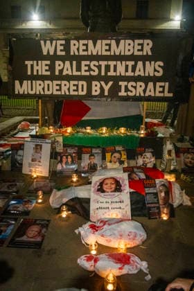 Pro-Palestine Silent Funeral Procession Central London, October 8, 2026 A pro-Palestine silent funeral procession took place in Central London, with demonstrators walking in silence to remember Palestinians killed in the conflict in Gaza. Participants carried Palestinian flags and placards, while some held a coffin and others carried effigies wrapped in burial shrouds, symbolising those killed in the conflict., Credit:Zak Irfan Avalon  Copyright: xZakxIrfanx xAvalonx 1141550672