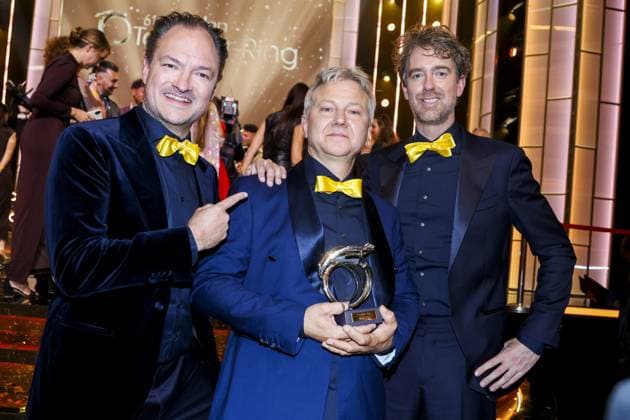 Amsterdam, The Netherlands, 2026-10-08 22:40:33 AMSTERDAM, 08-10-2026, Theater Carre. The 61st Golden Televizier-Ring Gala takes place. De Bondgenoten, Kassa, and Woeste Grond are in the running for the coveted Golden Televizier-Ring. During the festive evening, the winners in various other television categories will also be announced. PHOTO: NLBeeld Patrick van Emst. In the photo: Televizier-Ring Impact Even tot hier. In the photo: Jeroen Woe, Niels van der Laan Credit: NL Beeld Patrick van Emst  Copyright: xx x