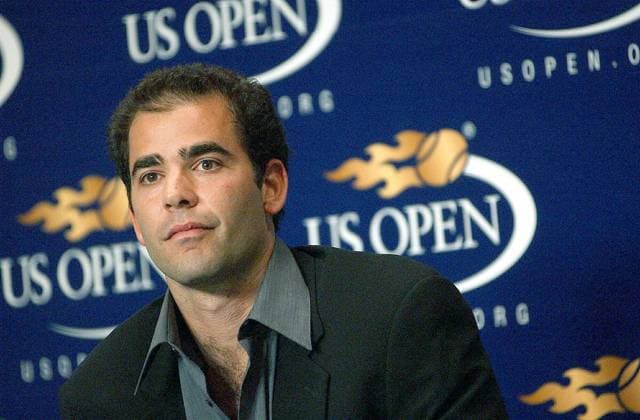 Pete Sampras (USA) verkündet auf der Pressekonferenz seinen Rücktritt - (NYP2003082590) Tennis Herren US Open 2003, ATP Tour, Karriereende, Karriere Ende, beenden, Abschied, Bekanntgabe, bekannt geben Porträt Flushing Meadow, Meadows New York Tennis Herren US Open 2003, ATP Tour, Karriereende, Karriere Ende, beenden, Abschied, Bekanntgabe, bekannt geben Porträt Flushing Meadow, Meadows New York