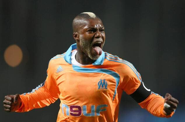 Djibril Cisse (Marseille) - Torjubel - Fußball EC 3 Herren UEFA Cup 2007 2008, Pokal, Europapokal, Olympique de Marseille, OM Einzelbild Marseille Freude, Begeisterung, Fußball EC 3 Herren UEFA Cup 2007 2008, Pokal, Europapokal, Olympique de Marseille, OM Einzelbild Marseille Freude, Begeisterung,
