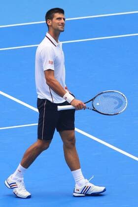 (141003) -- BEIJING, Oct. 3, 2014 -- Novak Djokovic of Serbia reacts after winning the men s quarterfinal match at the China Open tennis tournament in Beijing, China, Oct. 3, 2014. (SP)CHINA-BEIJING-TENNIS-CHINA OPEN XingxGuangli