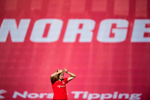 200918 Julie Blakstad of the Norwegian women?s national football team during a training session on September 18, 2020 in Oslo. Photo: Marius Simensen BILDBYRAN Cop 238 bbeng dam em-kval em-kvalifisering kvinner em-kvalik football fotball fotboll norge norway soccer training trening träning UEFA EURO, EM, Europameisterschaft,Fussball Qualifier, EM, Europameisterschaft Copyright: MARIUSxSIMENSEN BB200918BB140