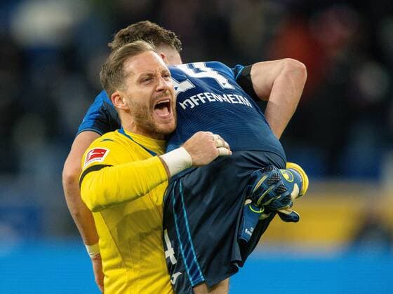 Bilder des Jahres 2022, Sport 02 Februar Sport Themen der Woche KW08 Oliver Baumann (TSG 1899 Hoffenheim, 01), Christoph Baumgartner (TSG 1899 Hoffenheim, 14), GER, TSG 1899 Hoffenheim vs. VFB Stuttgart, Fussball, Bundesliga, 24. Spieltag, Spielzeit 2021 2022, 25.02.2022, DFB DFL regulations prohibit any use of photographs as image sequences and or quasi-video., GER, TSG 1899 Hoffenheim vs. VFB Stuttgart, Fussball, Bundesliga, 24. Spieltag, Spielzeit 2021 2022, 25.02.2022 Sinsheim Copyright: xEibner-Pressefoto SaschaxWaltherx EP_EER