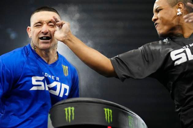 Bilder des Jahres 2023, Sport 05 Mai Sport Themen der Woche KW21 Sport Bilder des Tages May 24, 2023, Las Vegas, NV, LAS VEGAS, NV, United States: LAS VEGAS, NV - MAY 24: (R-L) Ayjay â€oeStatic†Hintz slaps Russel â€oeKainoa†Rivero in a 3-round bout at UFC Apex for Power Slap 2 - Wolverine vs Bell - Event on May 24, 2023 in Las Vegas, NV, United States. Las Vegas, NV United States - ZUMAp175 20230524_zsa_p175_064 Copyright: xLouisxGrassex