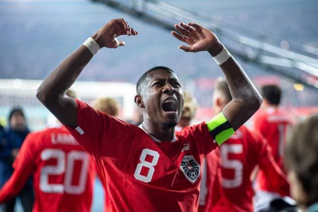 Bilder des Jahres 2023, Sport 11 November Sport Themen der Woche KW47 Sport Bilder des Tages David Alaba (Oesterreich, 08) jubelt ueber das Tor zum 2:0, AUT, Oesterreich vs Deutschland, Fussball Nationalmannschaft Herren, Freundschaftsspiel, Saison 2023 2024, 21.11.2023 DFB regulations prohibit any use of photographs as image sequences and or quasi-video AUT, Oesterreich vs Deutschland, Fussball Nationalmannschaft Herren, Freundschaftsspiel, Saison 2023 2024, 21.11.2023 Wien Copyright: xEibner-Pressefoto Memmlerx EP_MMR