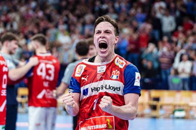 Bilder des Jahres 2024, Sport 04 April Sport Themen der Woche KW15 Leif Tissier (Handball Verein Hamburg, 07) jubelt Jubel nach Unentschieden Spielende GER, Handball Sport Verein Hamburg vs. THW Kiel, Handball, Bundesliga, Spieltag 25, Saison 2023 2024, 12.04.2024 GER, Handball Sport Verein Hamburg vs. THW Kiel, Handball, Bundesliga, Spieltag 25, Saison 2023 2024, 12.04.2024 Hamburg Copyright: xEibnerxPressefoto MarcelxvonxFehrnx EP_MFN