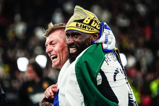 Bilder des Jahres 2024, Sport 06 Juni Sport Themen der Woche KW22 Sport Bilder des Tages Toni Kroos (Real Madrid, 08), Antonio Ruediger (Real Madrid, 22) ENG, Borussia Dortmund vs. Real Madrid, Fussball, Champions League, Finale, Saison 2023 2024, 01.06.2024 ENG, Borussia Dortmund vs. Real Madrid, Fussball, Champions League, Finale, Saison 2023 2024, 01.06.2024 London Copyright: xEibner-Pressefoto MarcelxvonxFehrnx EP_MFN
