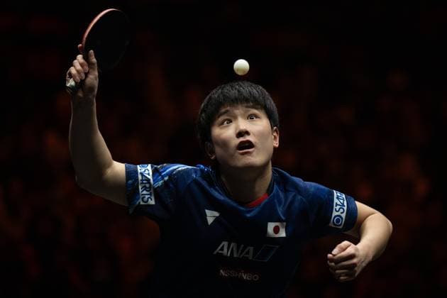 (241003) -- BEIJING, Oct. 3, 2024 -- Harimoto Tomokazu of Japan serves to Truls Moregard of Sweden during the men s singles round of 16 match at 2024 World Table tennis, Tischtennis (WTT) China Smash in Beijing, China, Oct. 3, 2024. ) (SP)CHINA-BEIJING-TABLE TENNIS-WTT-CHINA SMASH-MEN S SINGLES (CN) XiaoxYijiu