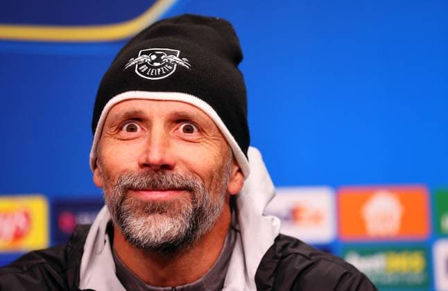 Bilder des Jahres 2024, Sport 10 Oktober Sport Themen der Woche KW43 Sport Bilder des Tages RB Leipzig - Pressekonferenz Champions League Leipzig, 22.10.2024, RB Akademie, Fussball, UEFA Champions League, Matchday-1, RB LEIPZIG vs.FC LIVERPOOL am 23 10 2024 , Pressekonferenz RB Leipzig , Im Bild: Trainer Marco Rose (RB Leipzig) ,