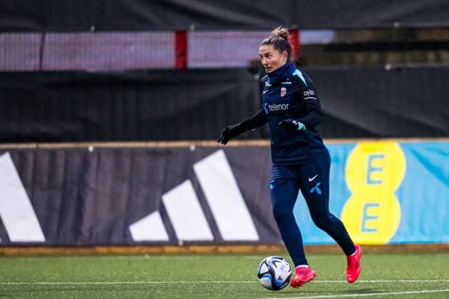 241128 Vilde Boe Risa of the Norwegian women s national football team during a training session on November 28, 2024 in Larne. Photo: Marius Simensen BILDBYRAN COP 238 bbeng dam football fotball fotboll norge norway practice soccer training trening träning uefa women s EURO Qualifier, EM, Europameisterschaft Copyright: MARIUSxSIMENSEN BB241128BB638