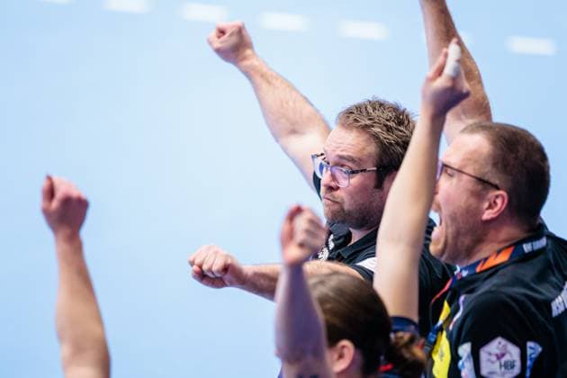 Steffen Birkner (HSG Blomberg-Lippe, Trainer) jubelt freut sich GER, HSG Blomberg-Lippe (GER) vs. JDA Bourgogne Dijon Handball (FRA), Handball, EHF European League Women, Gruppenphase, 11.01.2025 GER, HSG Blomberg-Lippe (GER) vs. JDA Bourgogne Dijon Handball (FRA), Handball, EHF European League Women, Gruppenphase, 11.01.2025 Blomberg Copyright: xEibner-Pressefoto JanxRollingerx EP_JSK
