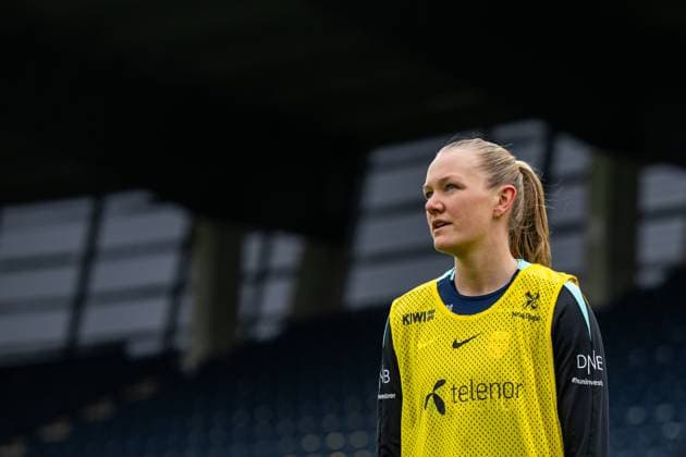 250224 Frida Maanum of the Norwegian women s national football team during a training session on February 24, 2025 in Stavanger. Photo: Vegard Grott BILDBYRAN kod VG VG0717 bbeng fotboll football soccer fotball norge norway women dam nations league träning practice training trening Copyright: VEGARDxGRoTT BB250224VG059