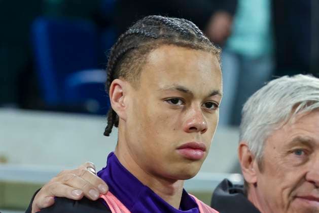 Derry Scherhant (Germany) schaut enttaeuscht, International Friendly, Länderspiel, Nationalmannschaft U21, U 21 Germany and U21 Spain, Darmstadt am 25. March 2025 in Stadion am Boellenfalltor, Deutschland. (Foto von Marco Steinbrenner DeFodi Images) Derry Scherhant (Germany) looks dejected, International Friendly, U21 Germany and U21 Spain, Stadion am Boellenfalltor, March 25, 2025 in Darmstadt, Germany. (Photo by Marco Steinbrenner DeFodi Images)